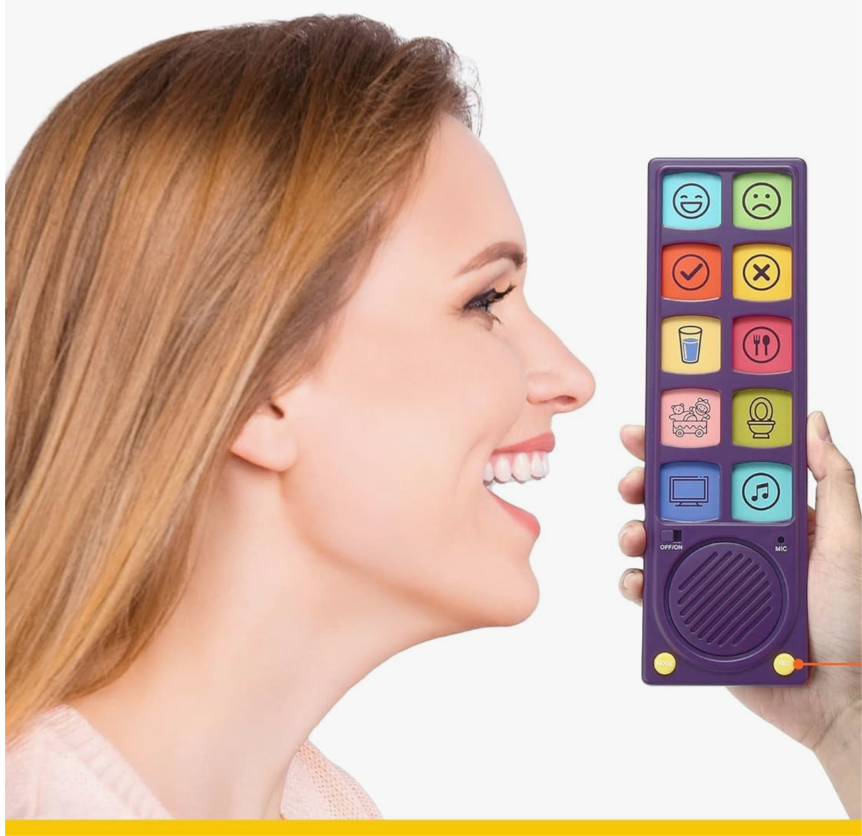 AAC Communication Device Speech Therapy, Talker Buddy Communication Device For Non Verbal Kids & Adults, Autism Talking Aids For Home, School Kids Communication Device W/Recording Option