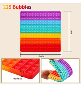 Big Size Silicone Bubble Sensory Fidget Toy with 225 pops