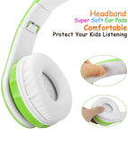 Kids Calming Headphones: Bluetooth Wireless, Volume Limited Children's Headset, up to 6-8 Hours Play, Stereo Sound, SD Card Slot, Over-Ear and Build-in Mic Wireless/Wired Headphones w/ 3 hours of Calming Music Downloaded